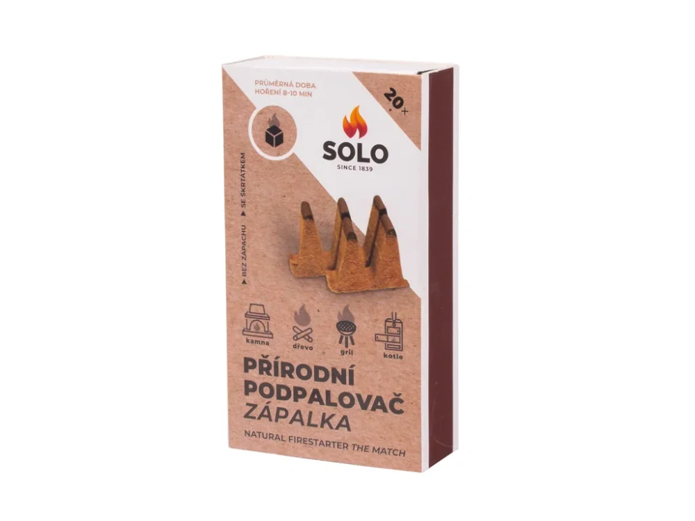 SOLO prírodný podpaľovač – zápalky na podpaľovanie