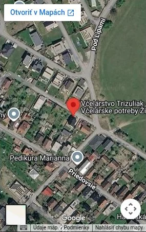 Kontakty a mapa predajne Včelárstvo Trizuliak – Gbeľany pri Žiline